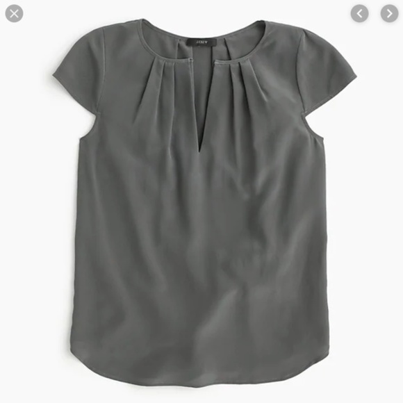 J. Crew Tops - J.Crew Cap-Sleeve Silk Crepe de chine Top
